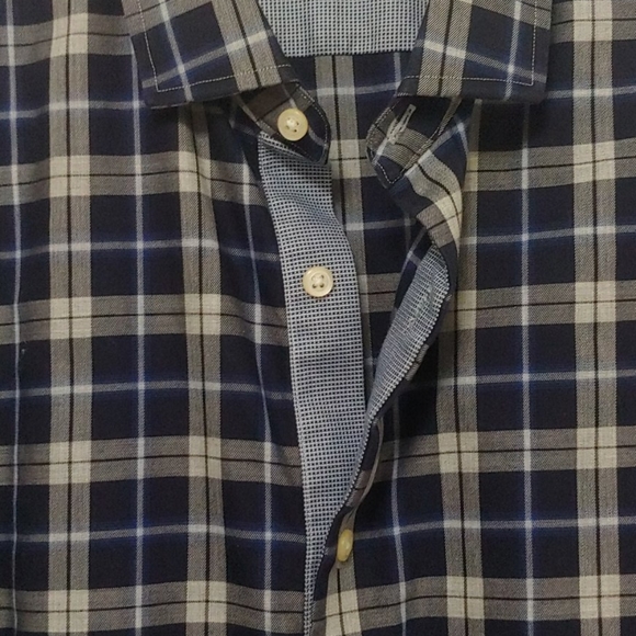 Banana Republic Blue Plaid Slim Fit Shirt. Medium 15 - 15 1/2 - Picture 4 of 10